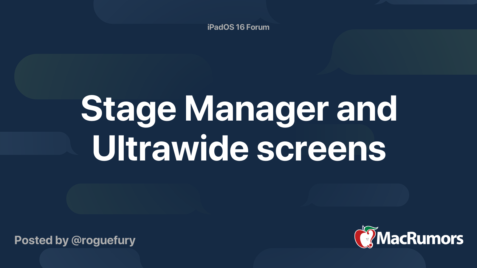 Stage Manager and Ultrawide screens MacRumors Forums