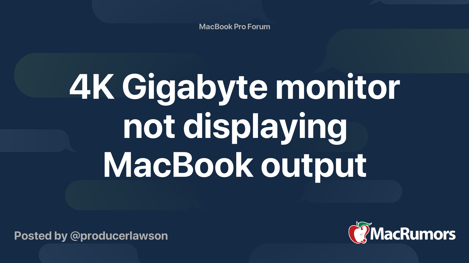 4K Gigabyte monitor not displaying MacBook output MacRumors Forums