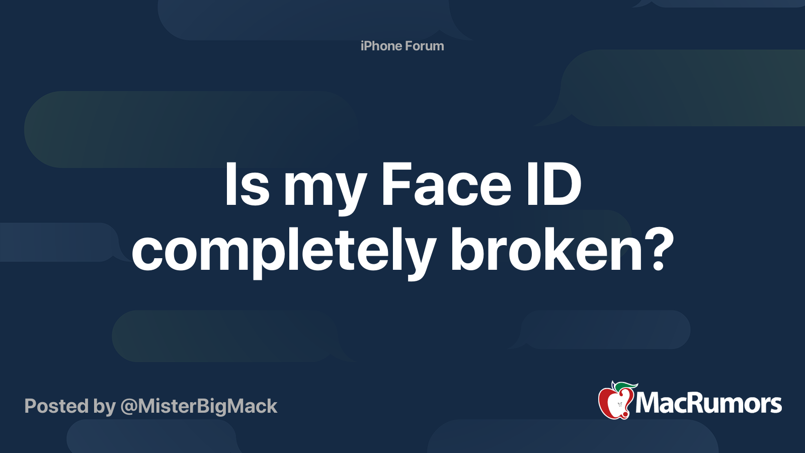 Is my Face ID completely broken? | MacRumors Forums
