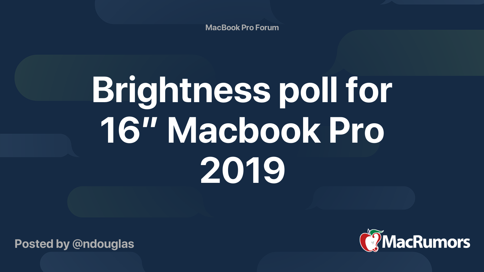 Brightness ballot for 16” Macbook Professional 2019