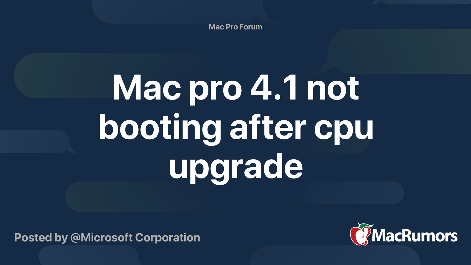 Mac professional 4.1 not booting after cpu improve