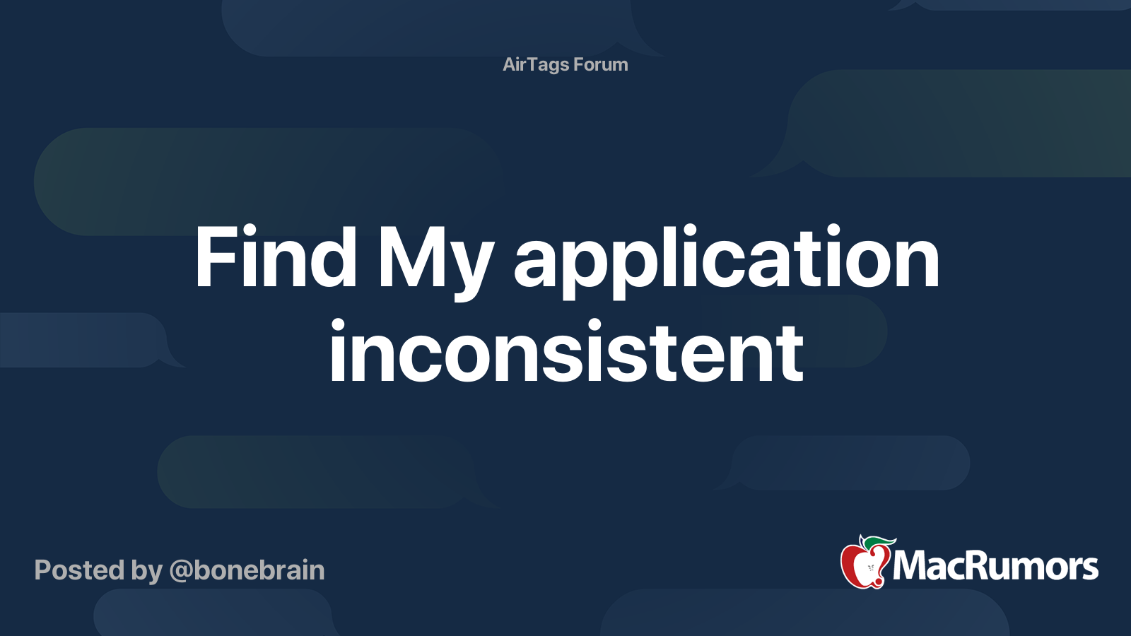 Find My application inconsistent | MacRumors Forums