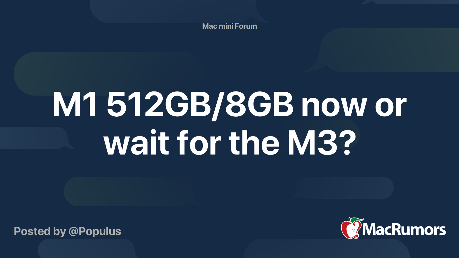 M1 512GB/8GB now or watch for the M3?