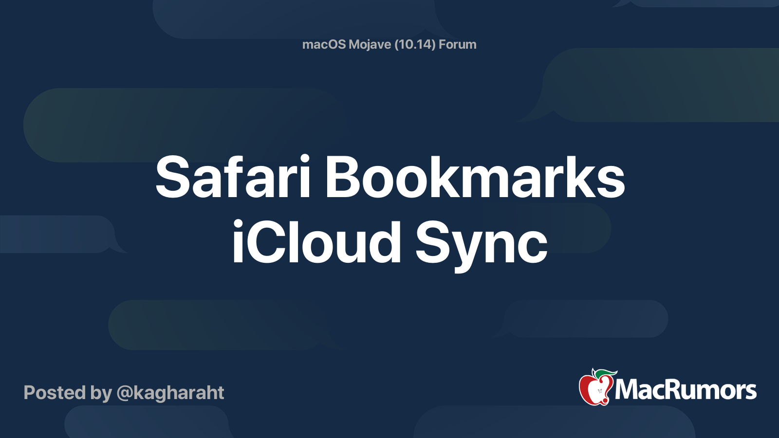 Safari Bookmarks iCloud Sync MacRumors Forums
