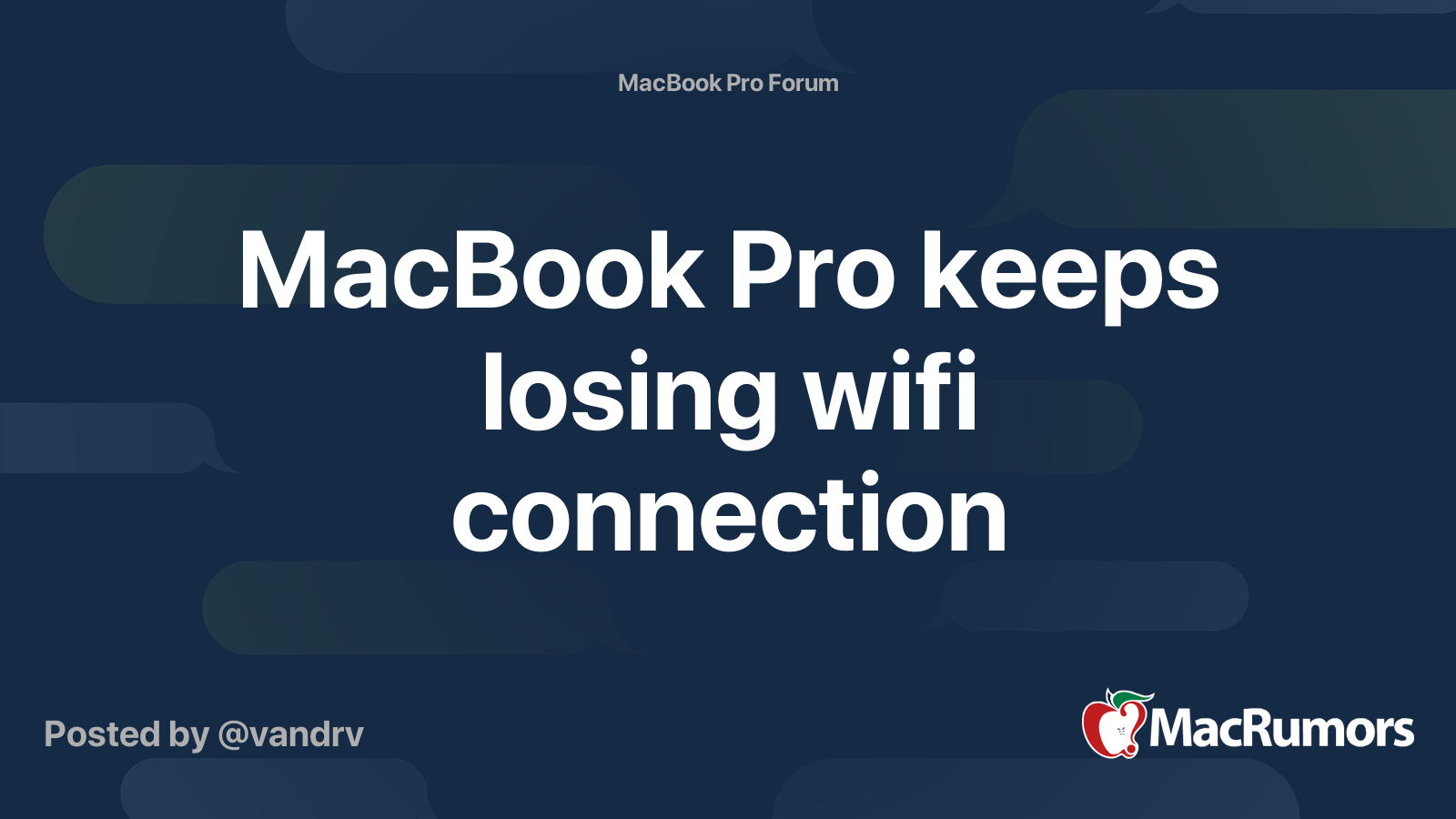 MacBook Pro keeps losing wifi connection MacRumors Forums