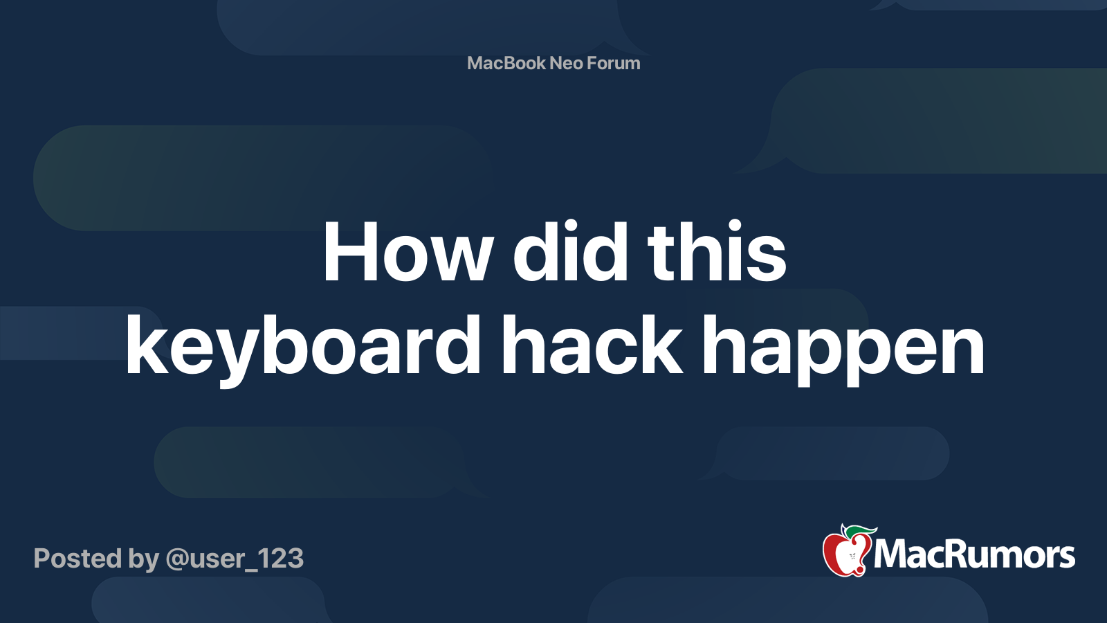 How did this keyboard hack happen | MacRumors Forums