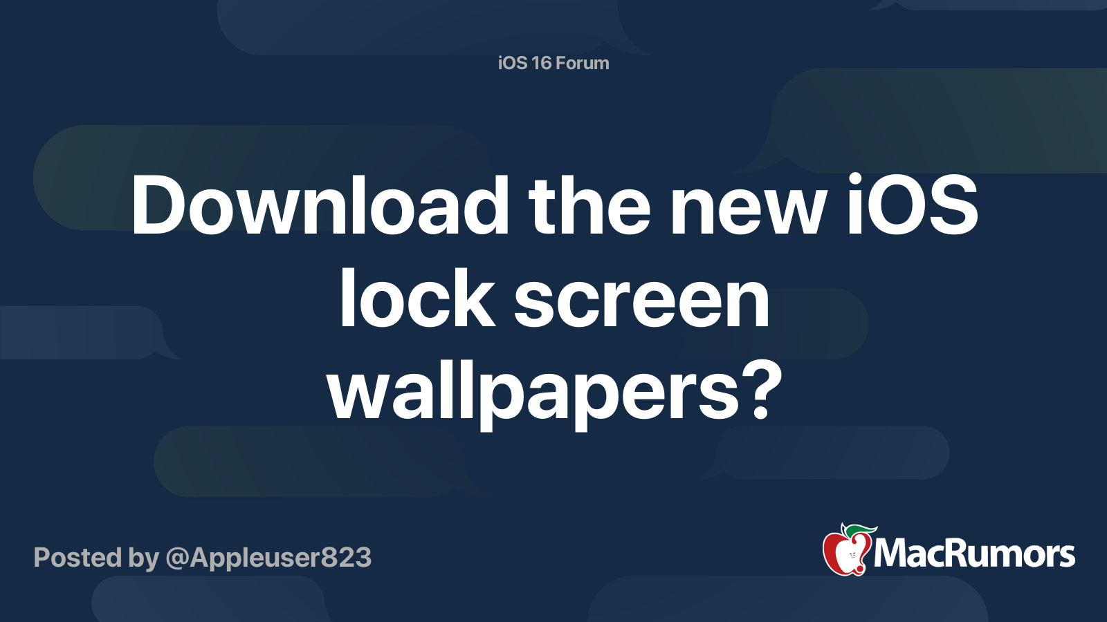 Download The New IOS Lock Screen Wallpapers MacRumors Forums