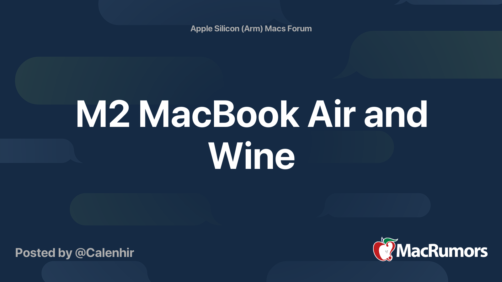 M2 MacBook Air and Wine MacRumors Forums