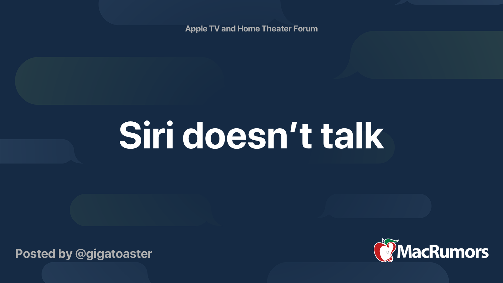 Siri doesn’t talk | MacRumors Forums