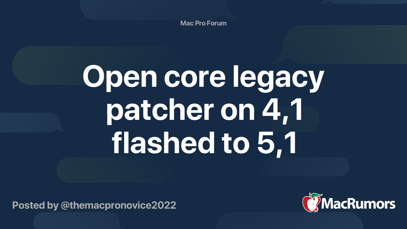 Open core legacy patcher on 4,1 flashed to 5,1 | MacRumors Forums