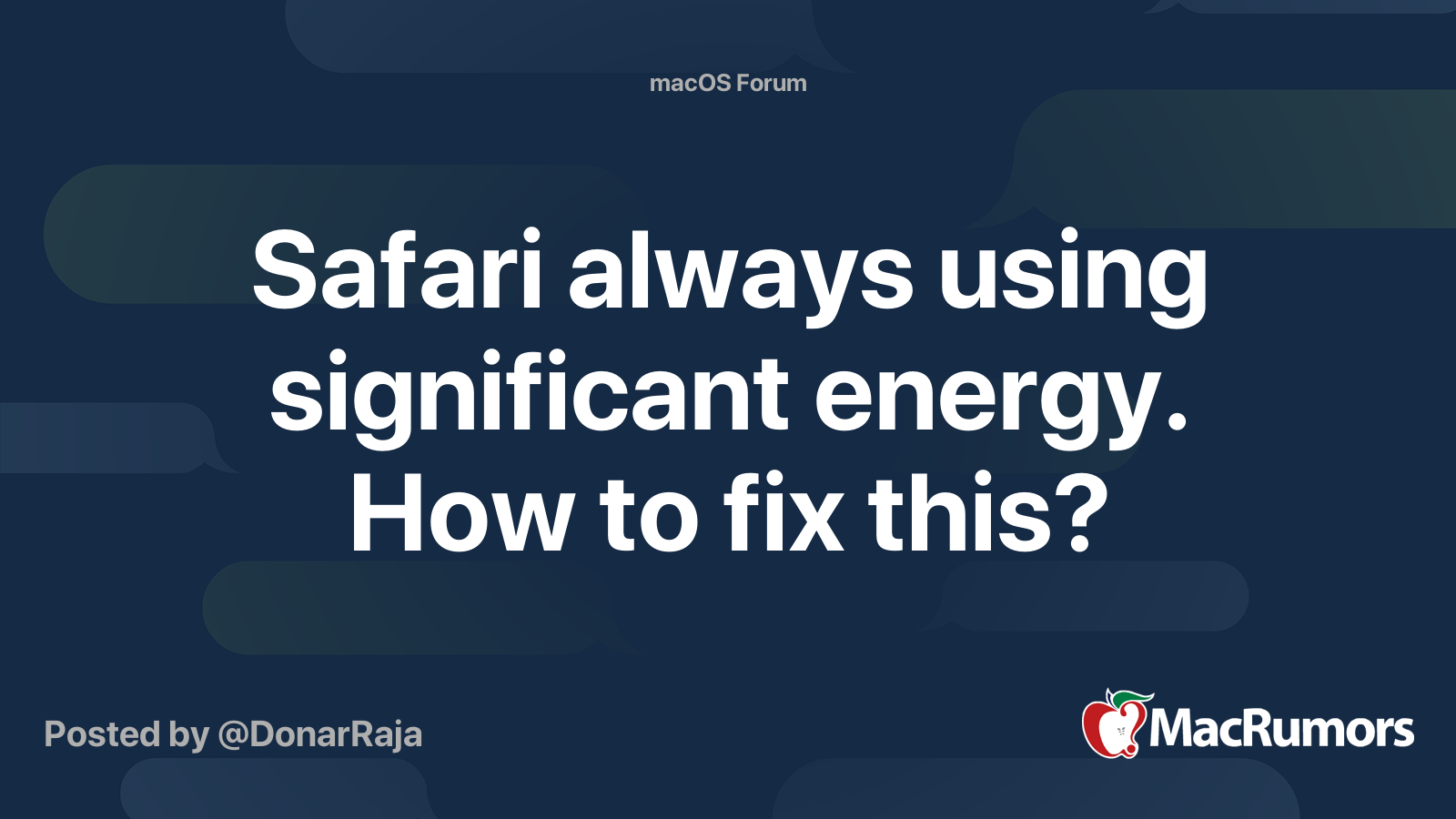 safari is using significant energy
