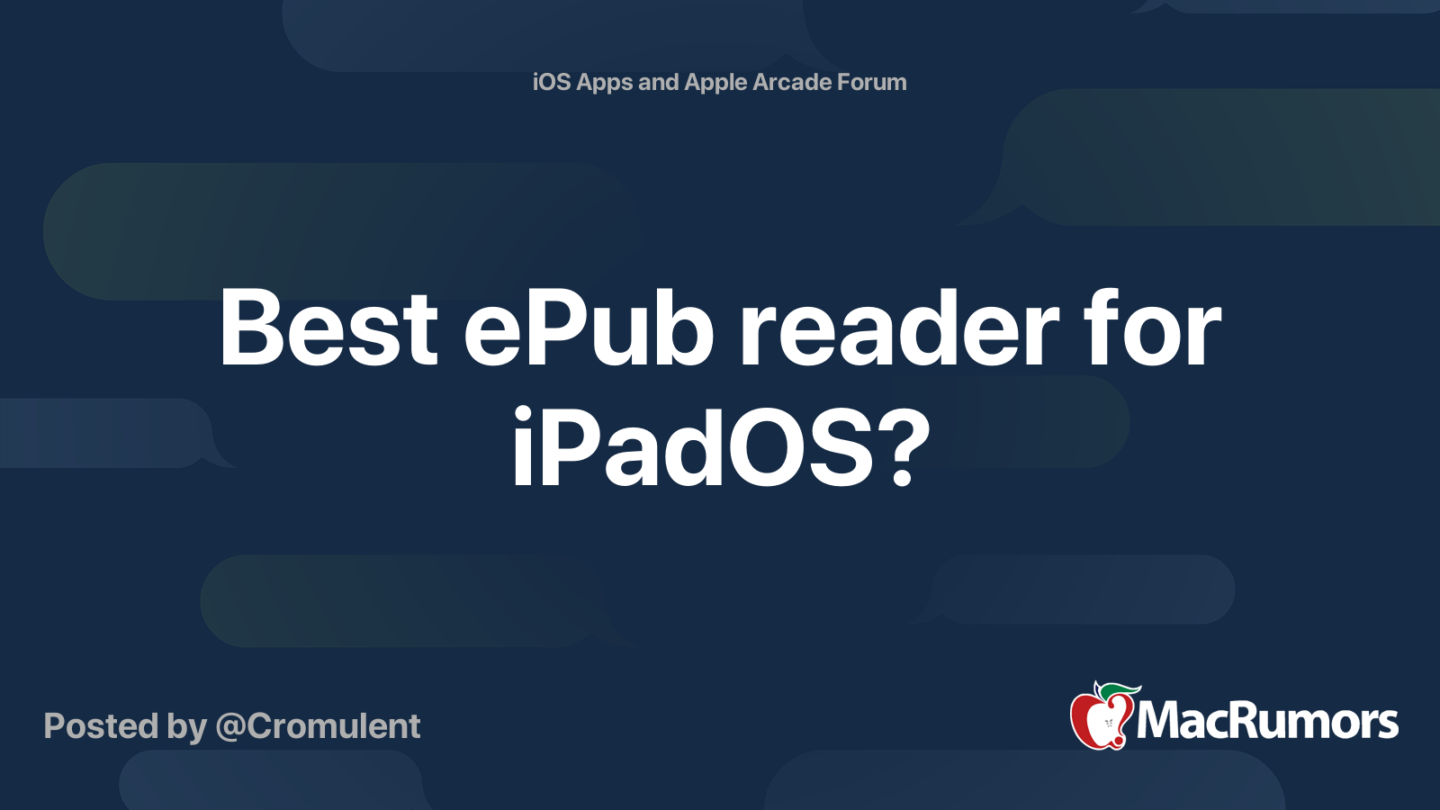 Best ePub reader for iPadOS? MacRumors Forums