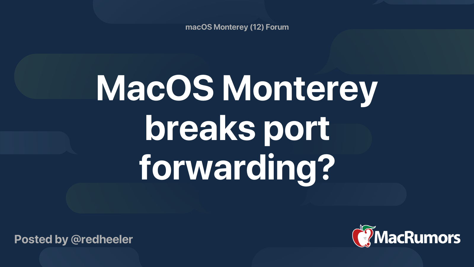 MacOS Monterey breaks port forwarding? MacRumors Forums