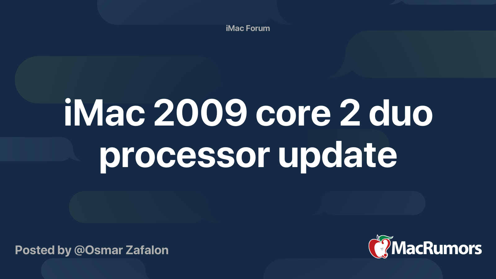 imac 2009 core 2 duo cpu upgrade