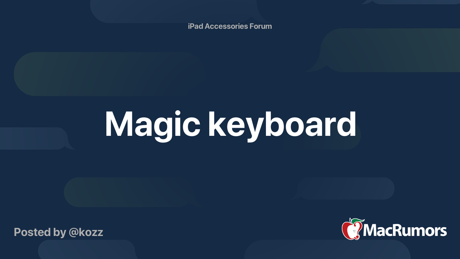 Magic keyboard | MacRumors Forums