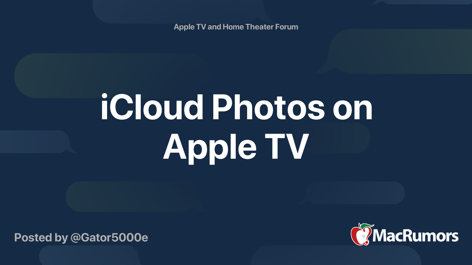 iCloud Photos on Apple TV MacRumors Forums