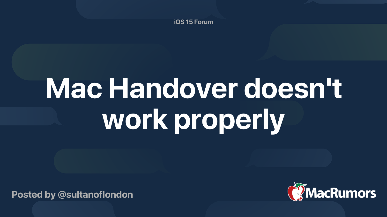 Mac Handover doesn't work properly MacRumors Forums