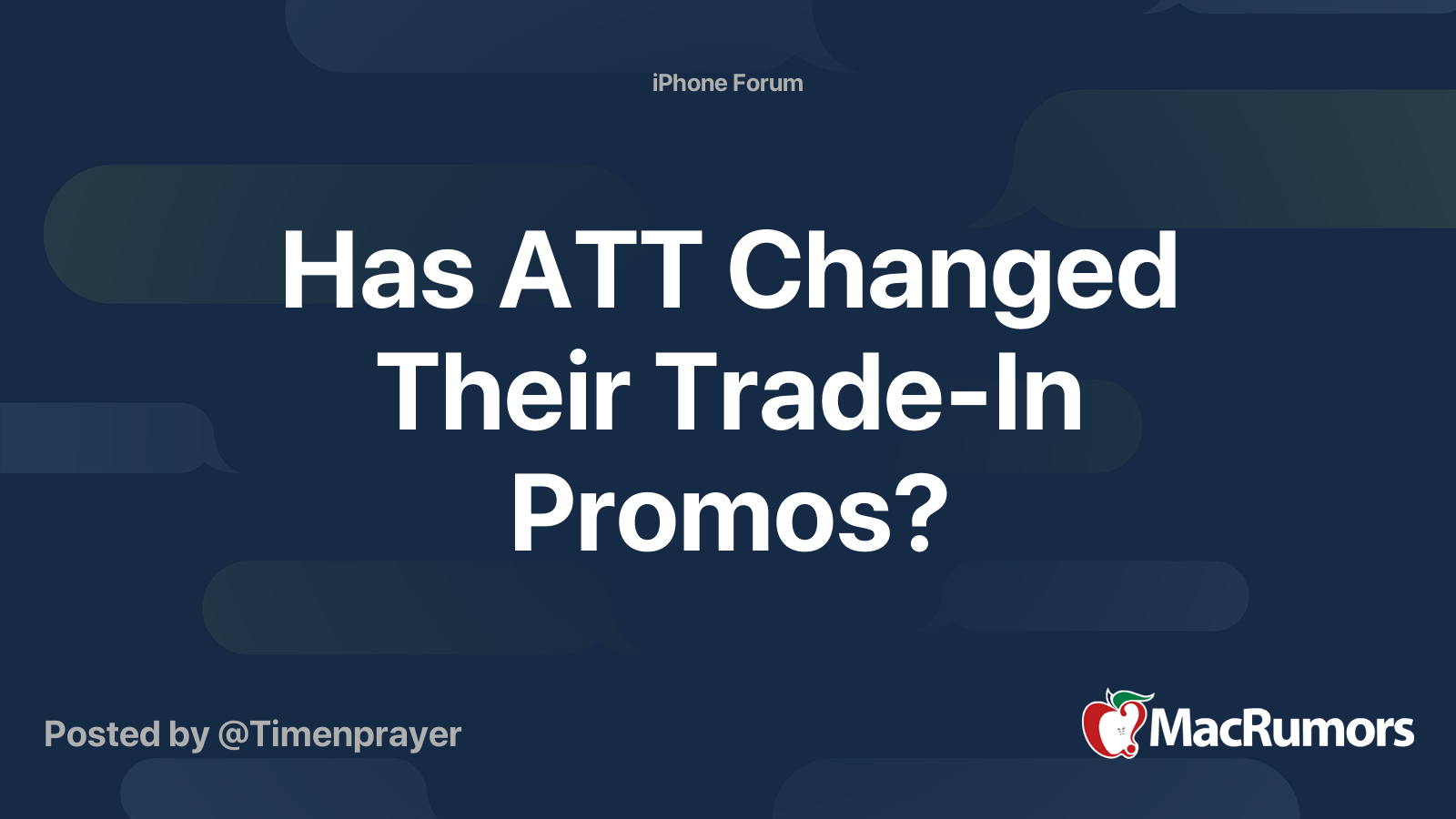 Has ATT Changed Their TradeIn Promos? MacRumors Forums