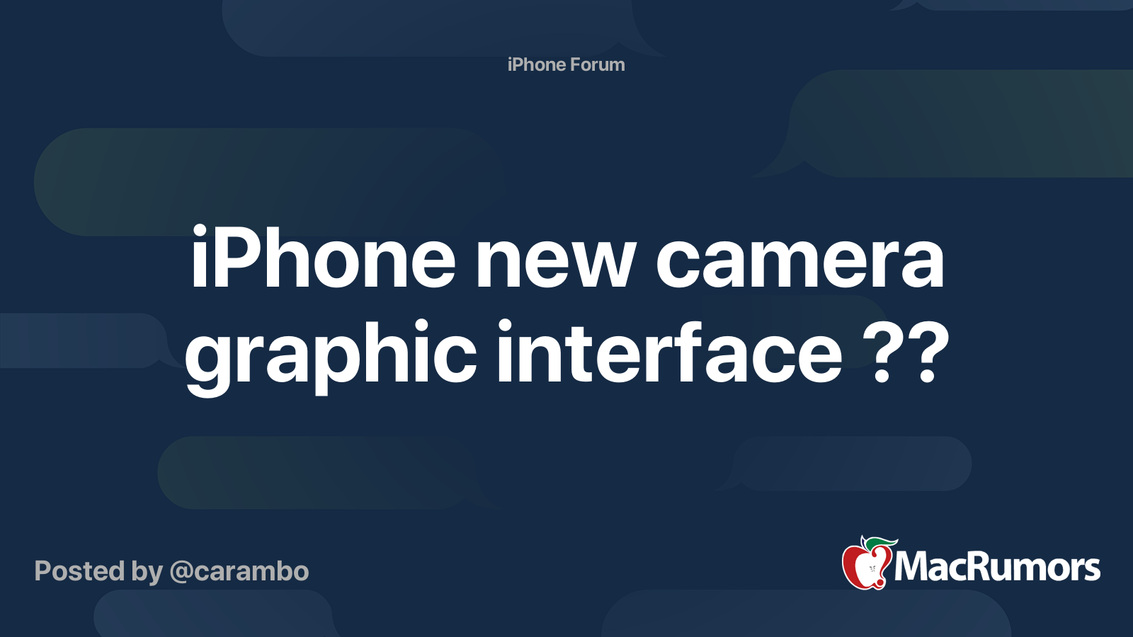 iPhone new camera graphic interface ?? - MacRumors