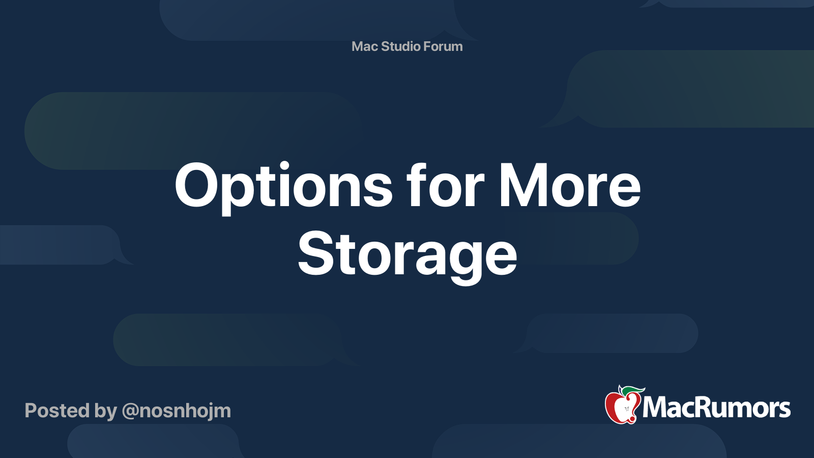 Options for More Storage | MacRumors Forums
