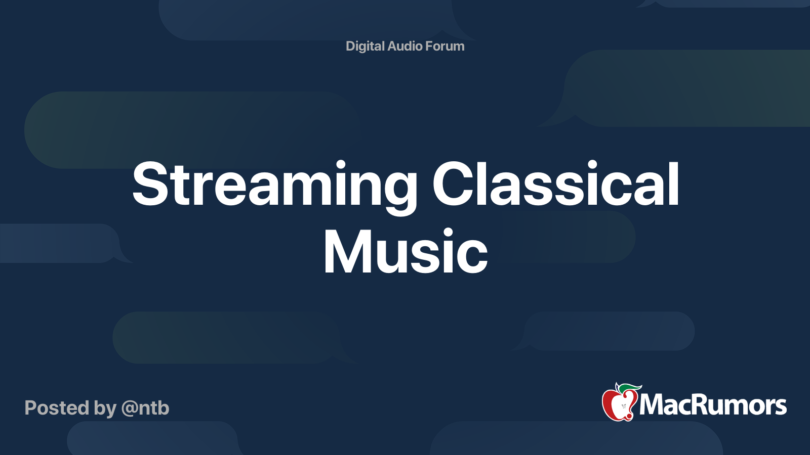 Streaming Classical Music | MacRumors Forums