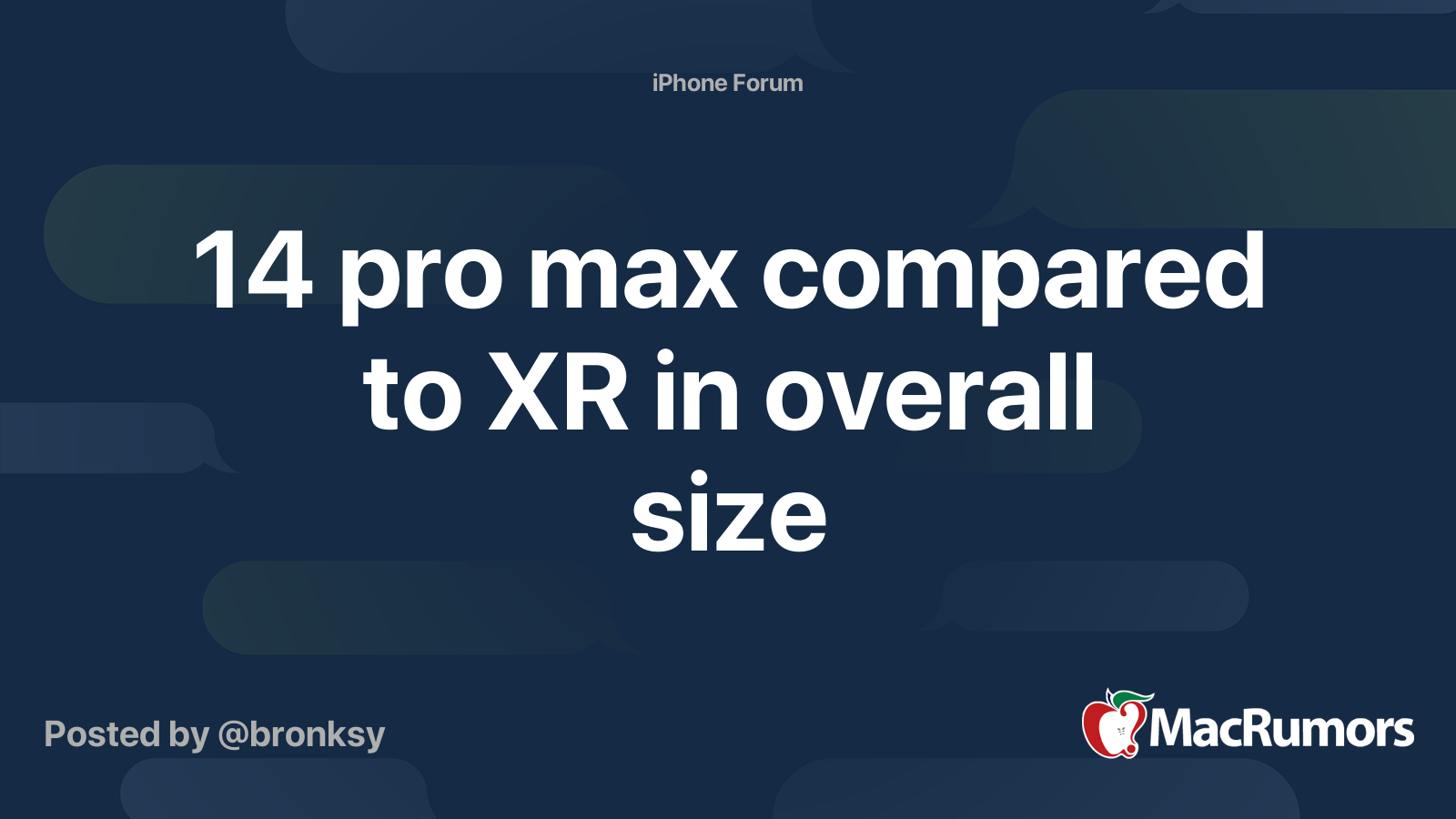 iphone 14 pro max size compared to iphone xr