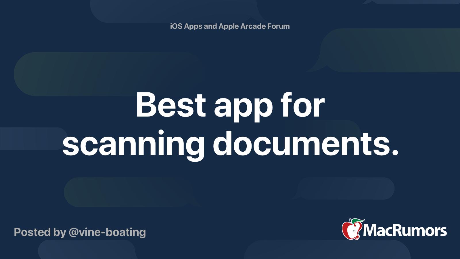 Best app for scanning documents. MacRumors Forums