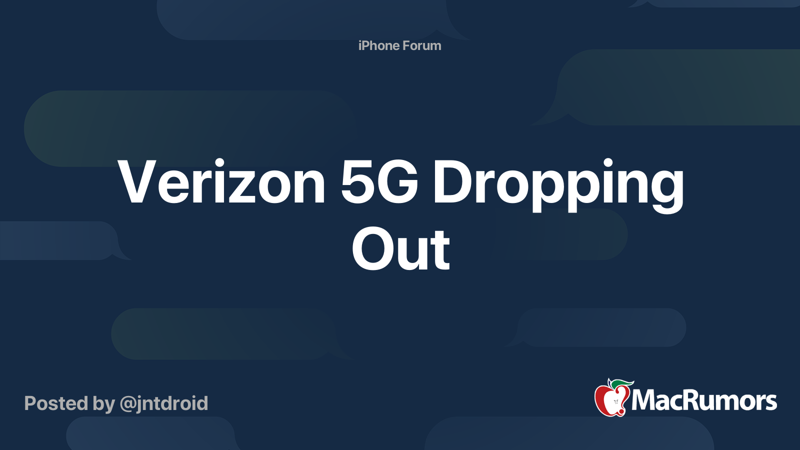 Verizon 5G Dropping Out MacRumors Forums