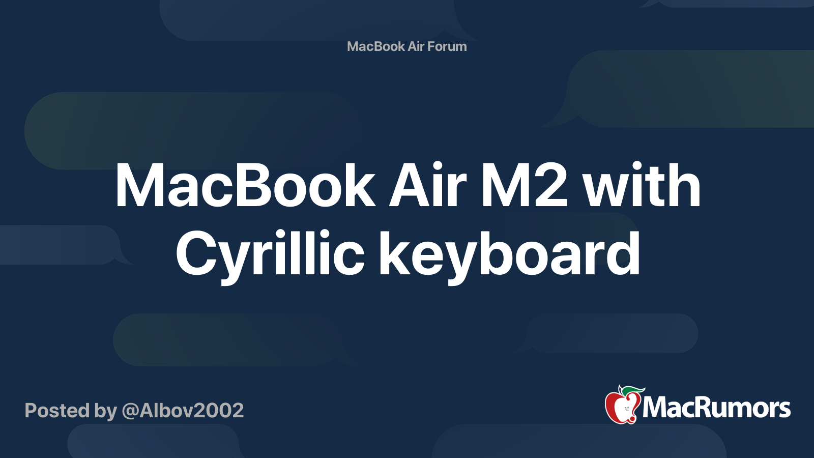 MacBook Air M2 with Cyrillic keyboard