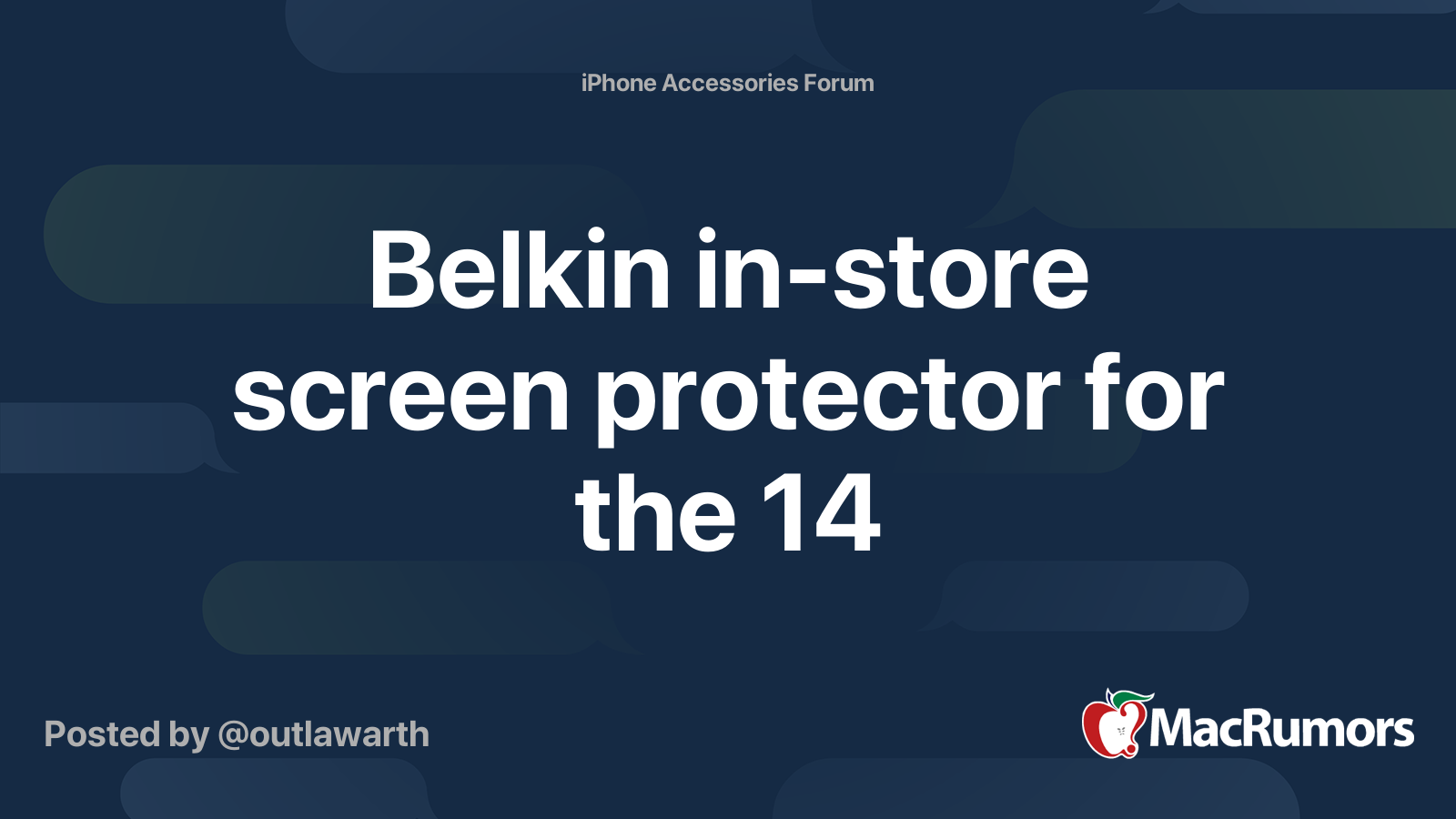 Belkin instore screen protector for the 14 MacRumors Forums