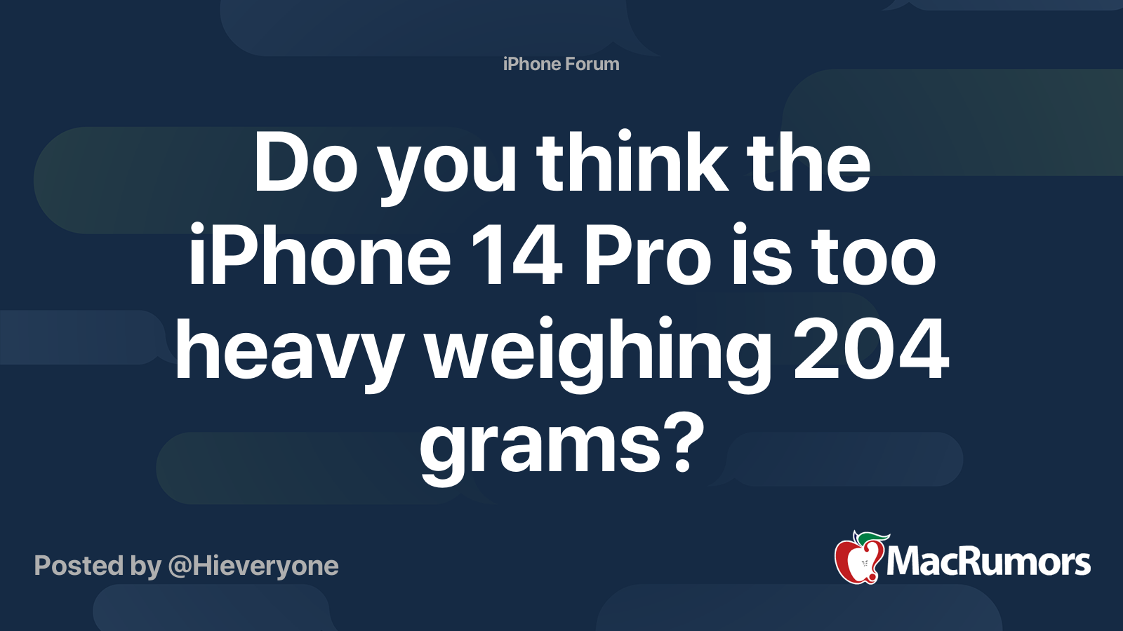 Is 14 Pro too heavy?