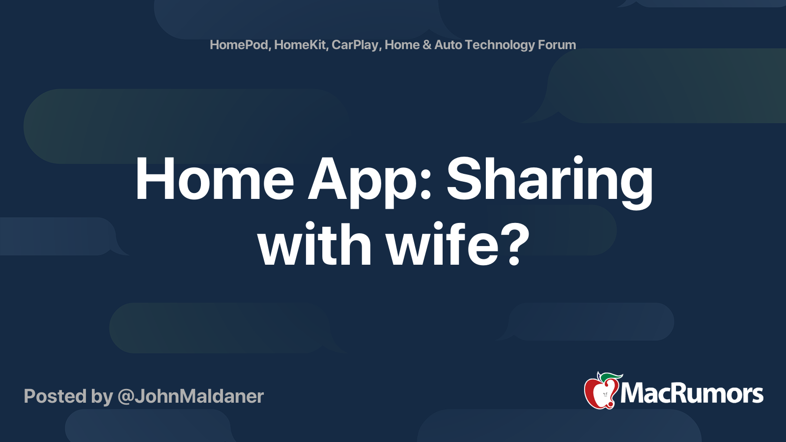 Home App: Sharing with wife? | MacRumors Forums