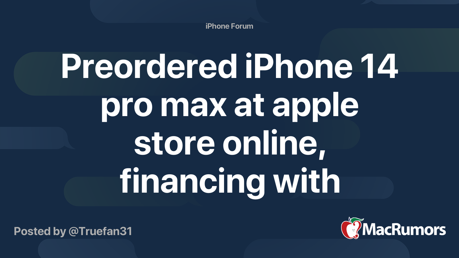 Preordered iPhone 14 pro max at apple store online, financing with T