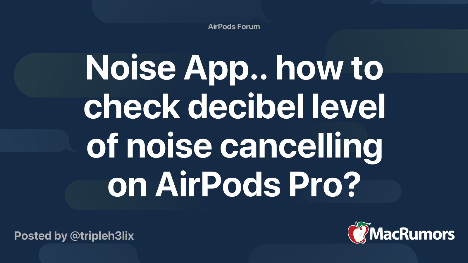 Noise App.. how to check level of noise cancelling on AirPods Pro? | Forums