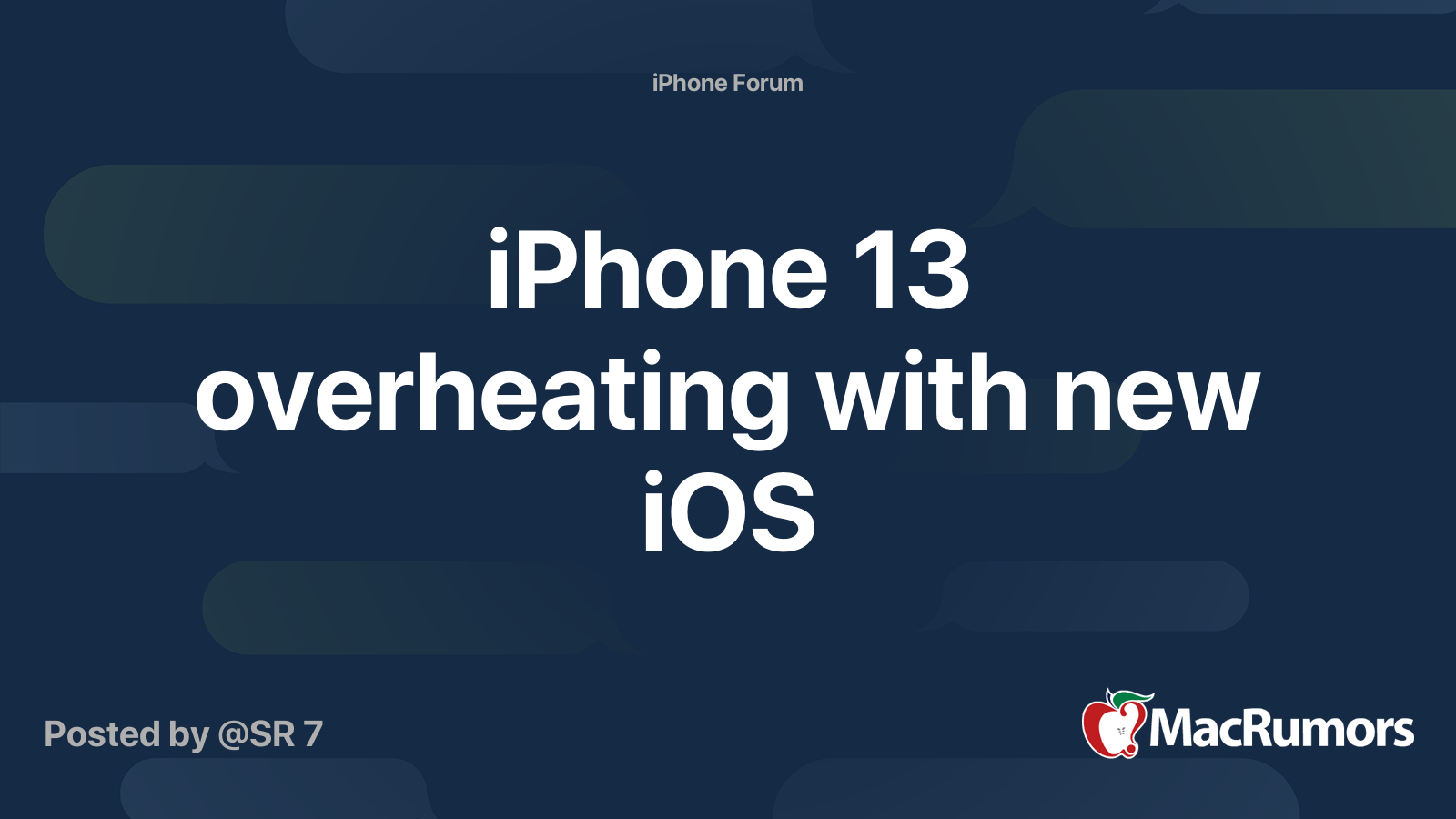 iPhone 13 overheating with new iOS | MacRumors Forums