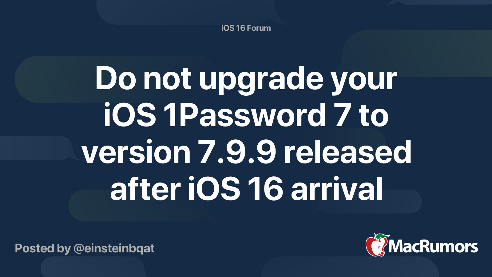 Do not upgrade your iOS 1Password 7 to version 7.9.9 released after iOS ...