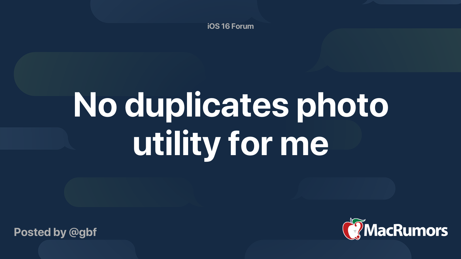 No duplicates photo utility for me MacRumors Forums