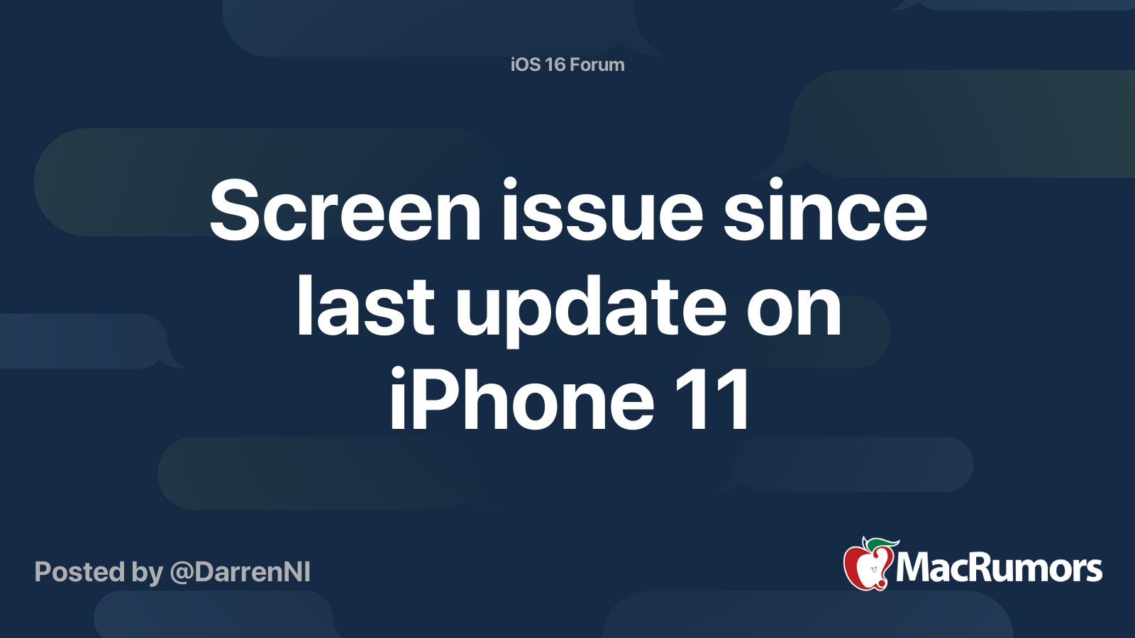Screen issue since last update on iPhone 11 MacRumors Forums