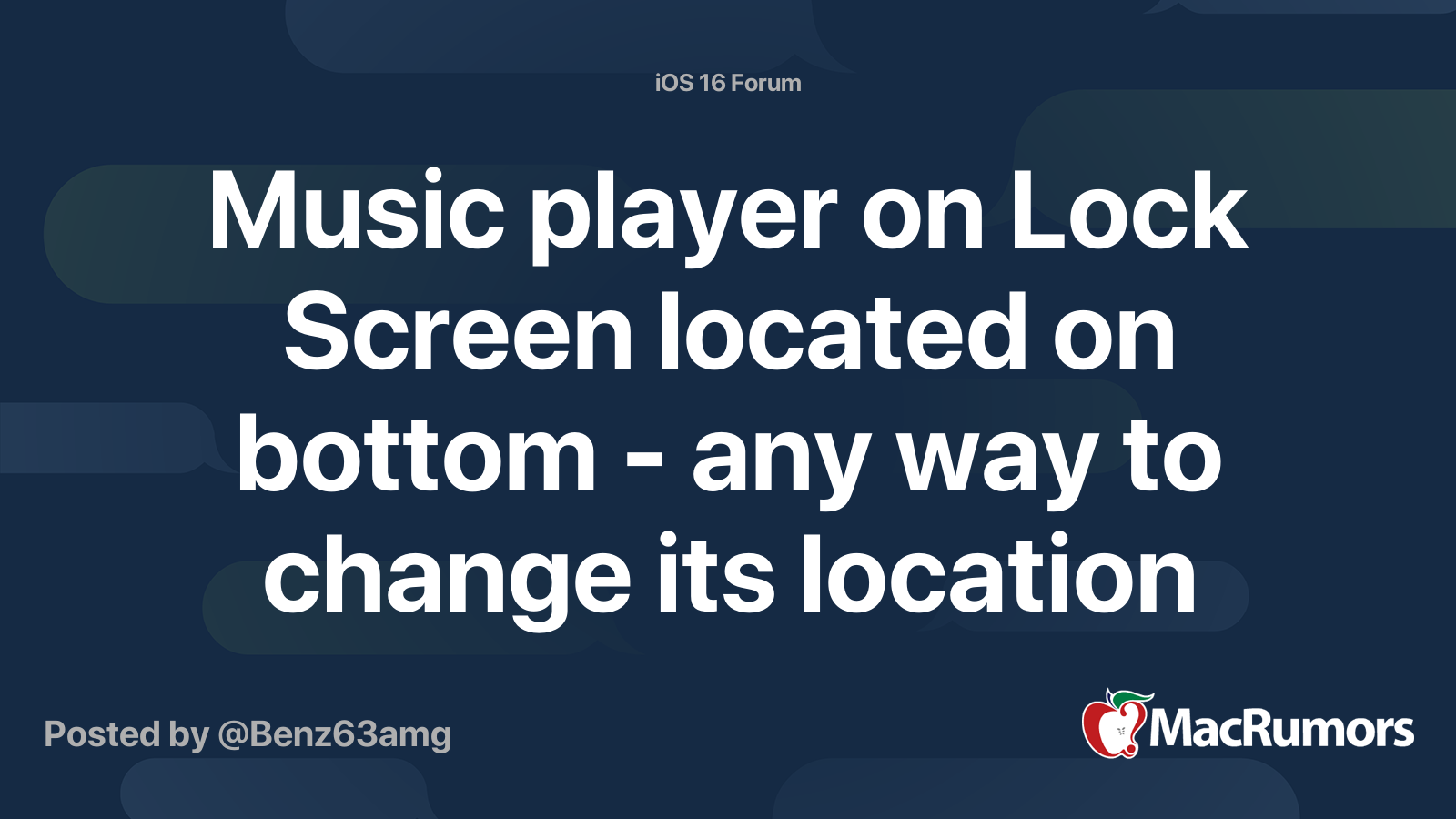 Music Player On Lock Screen Located On Bottom Any Way To Change Its