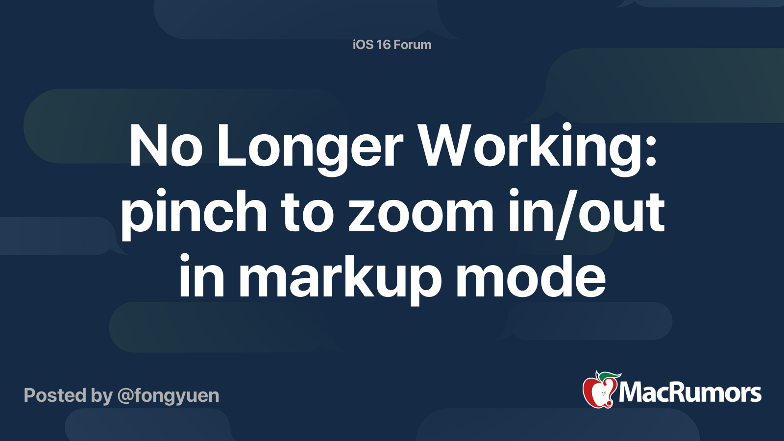 No Longer Working pinch to zoom in/out in markup mode MacRumors Forums