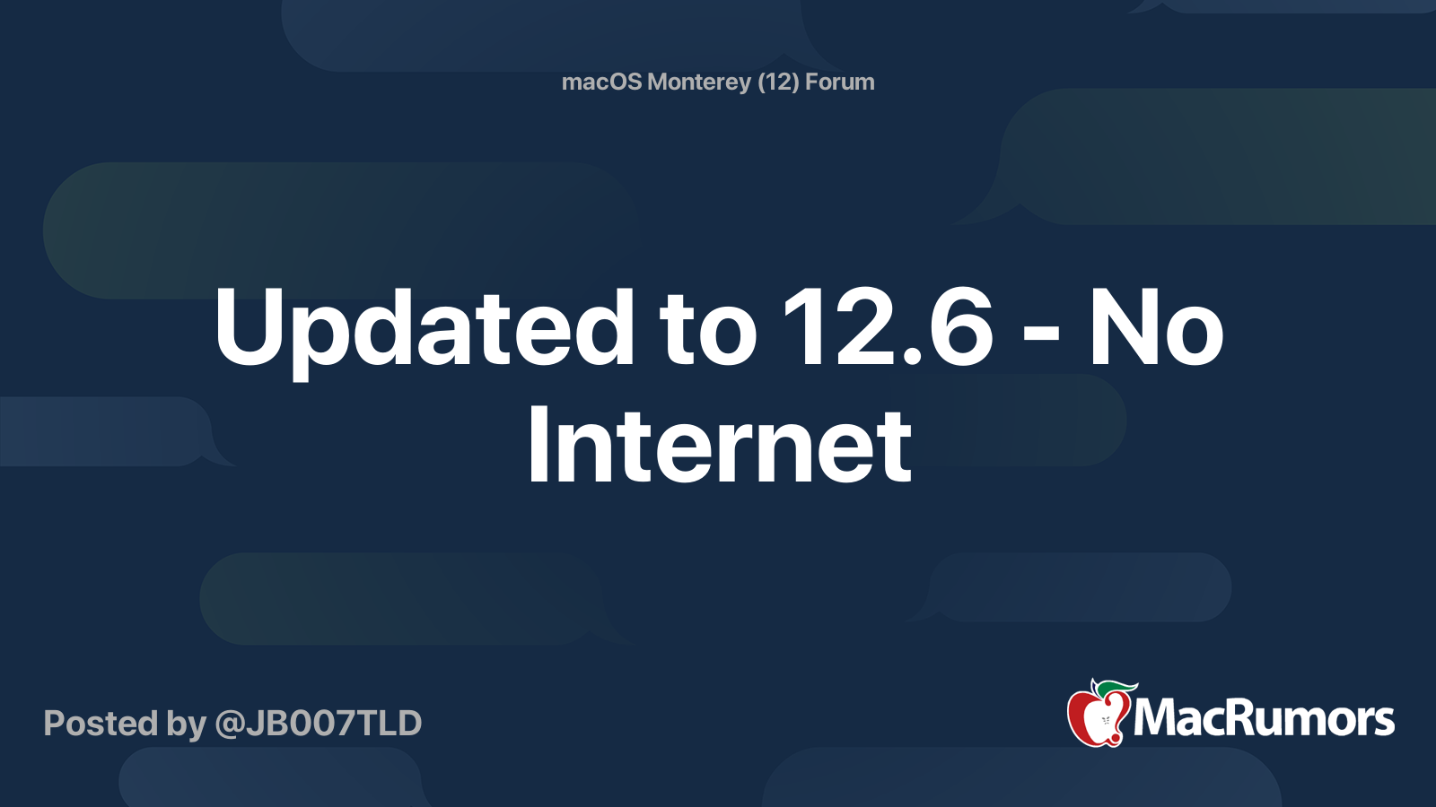 Updated to 12.6 - No Internet | MacRumors Forums