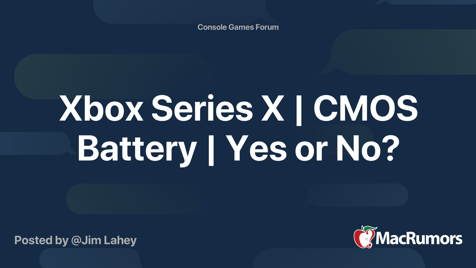 Xbox Series X CMOS Battery Yes or No? MacRumors Forums