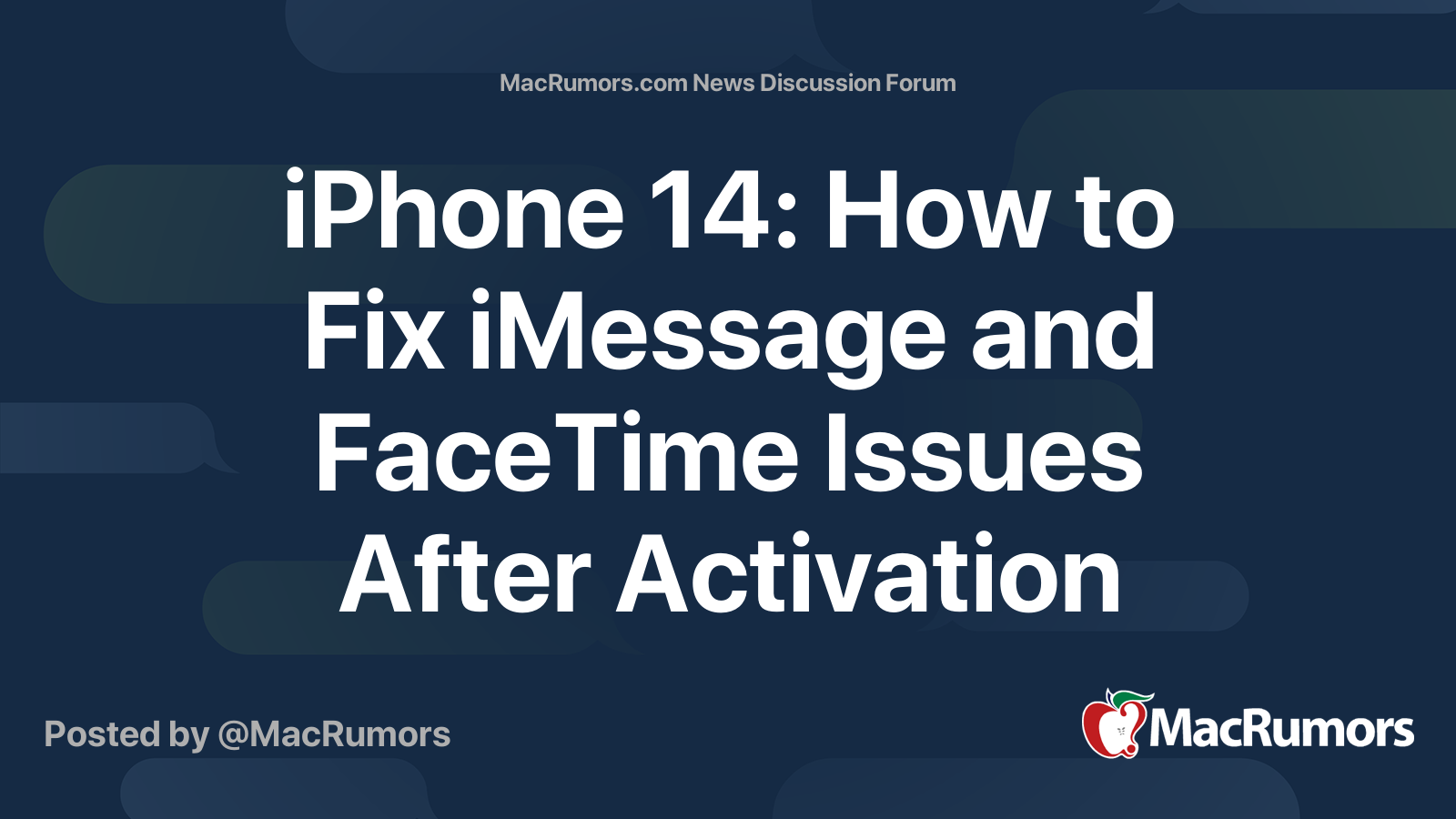 iPhone 14: How to Fix iMessage and FaceTime Issues After Activation ...