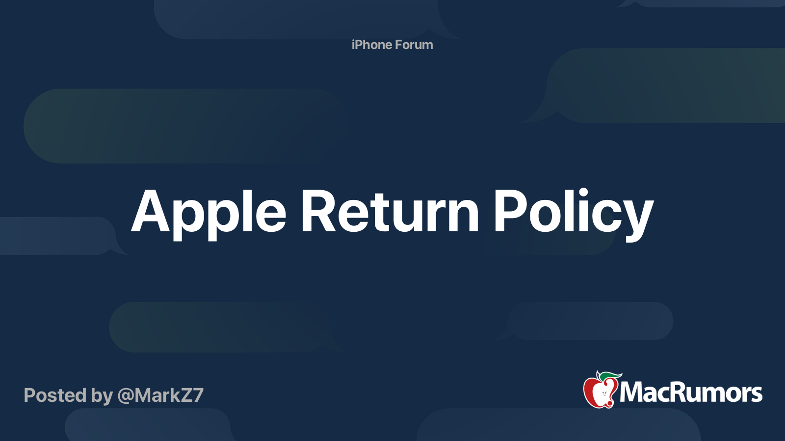 Apple Return Policy | MacRumors Forums