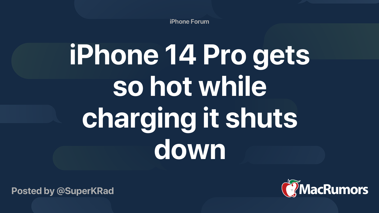 iPhone 14 Pro gets so hot while charging it shuts down | MacRumors Forums