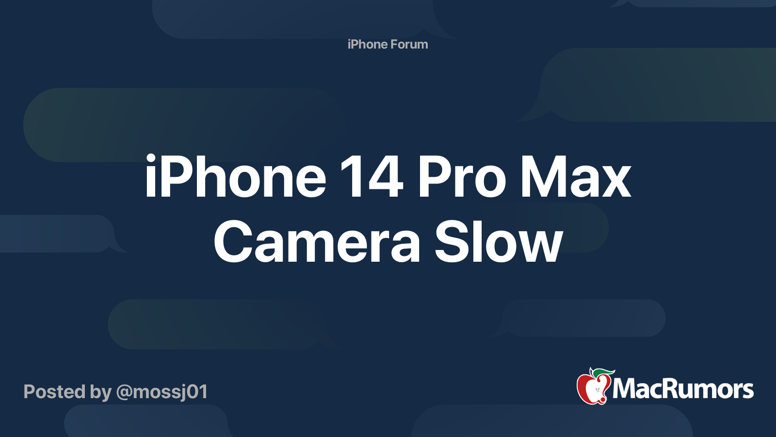 iPhone 14 Pro Max Camera Slow | MacRumors Forums
