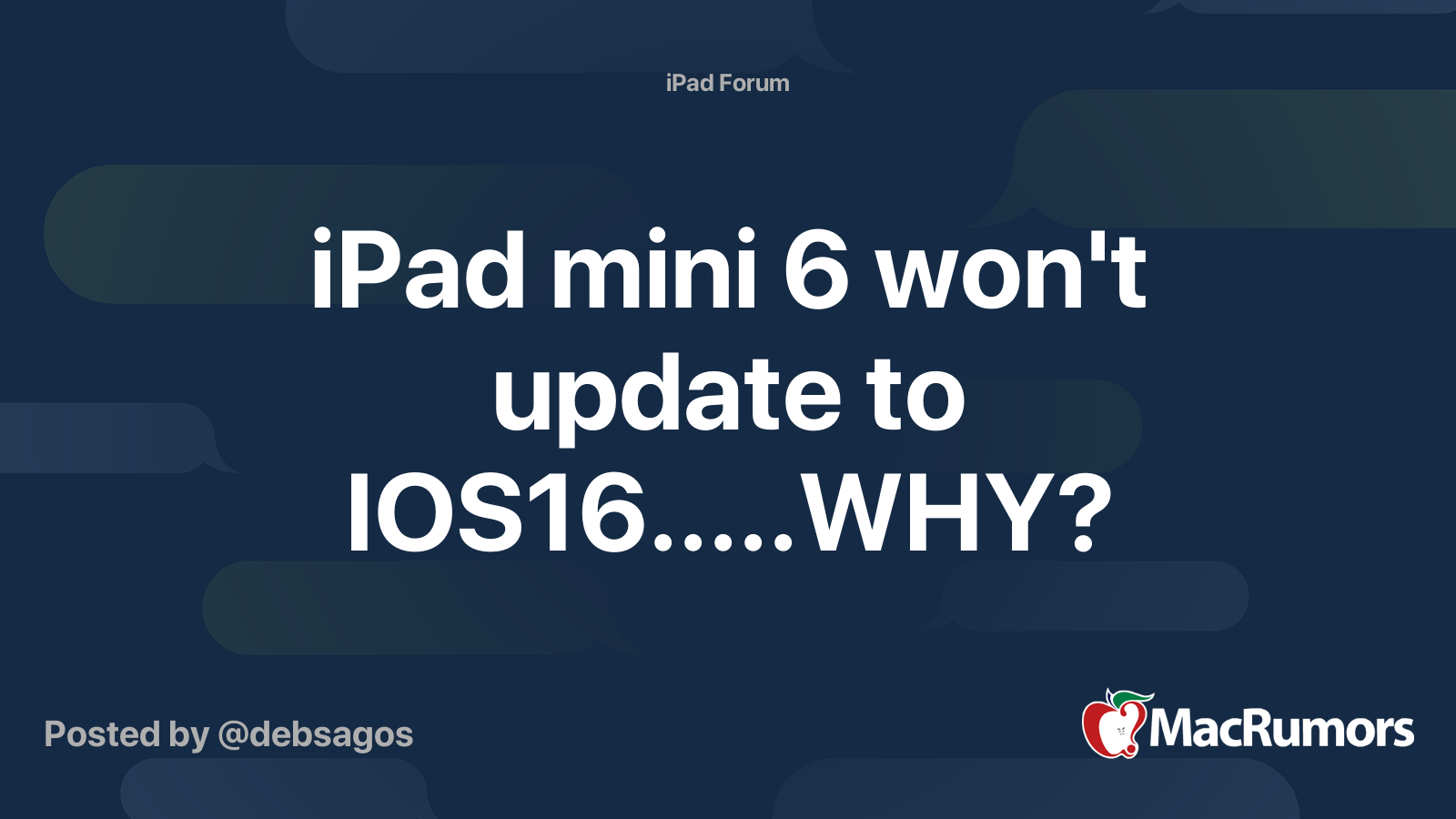 ipad air can't update to ios 16