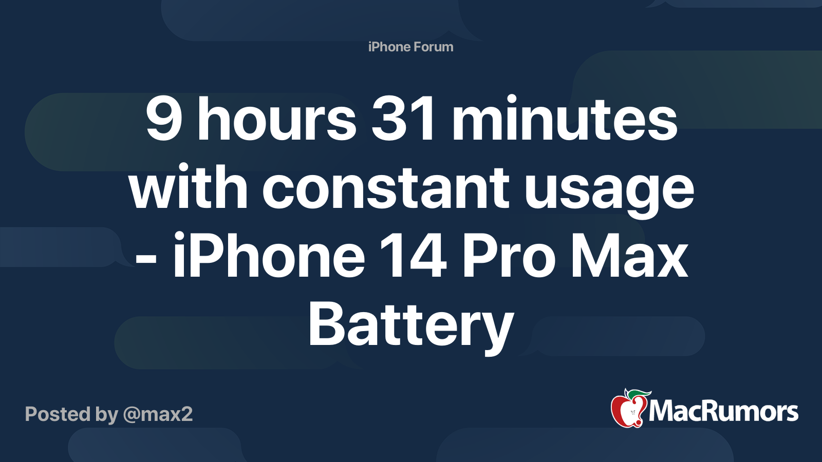 iPhone 13 Pro Max Gets Nearly 10 Hours of Battery Life in Continuous Usage  Test - MacRumors