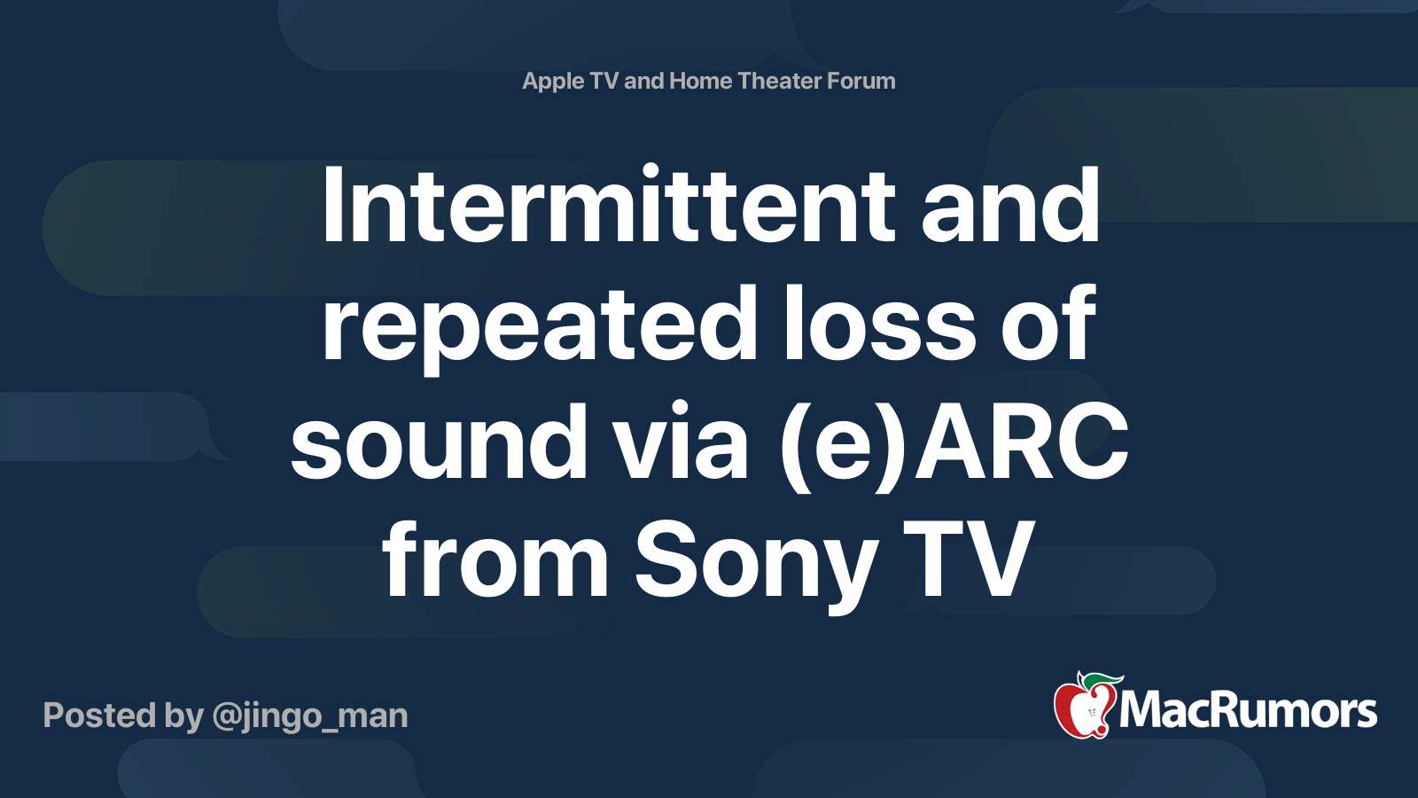 Intermittent and repeated loss of sound via (e)ARC from Sony TV