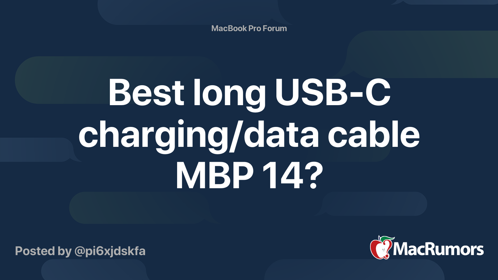 Best long USBC charging/data cable MBP 14? MacRumors Forums
